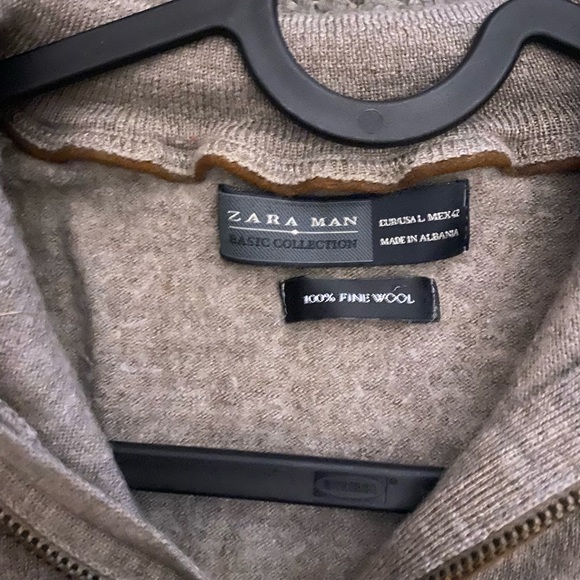 ZARA QUATER ZIP BROWN WOOL SWEATER - Picture 2 of 3